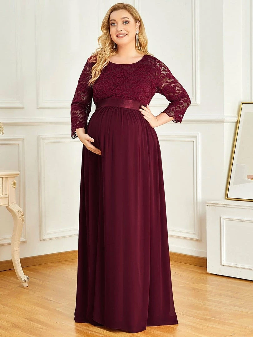 Ever-Pretty US Plus Size Sweetheart 3/4 Sleeve Floor-Length Lace Maternity Dress Maternity Dresses 13 Ever-Pretty US Plus Size Sweetheart 3/4 Sleeve Floor-Length Lace Maternity Dress Maternity Dresses