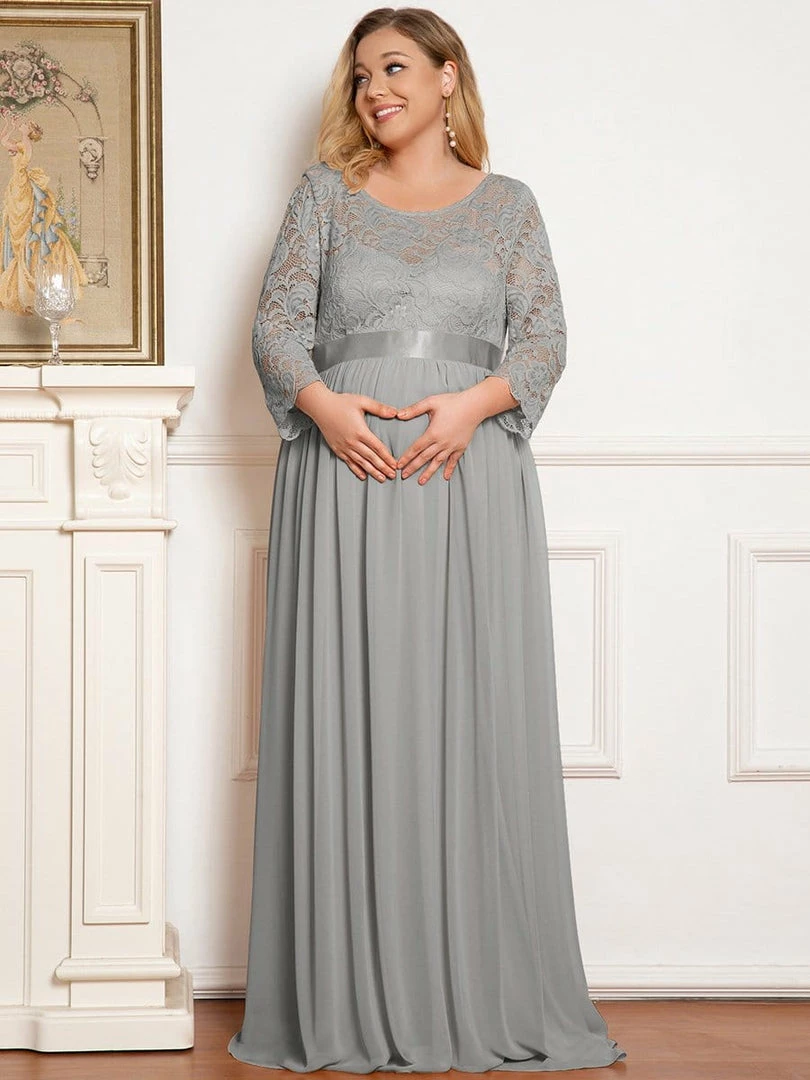 Ever-Pretty US Plus Size Sweetheart 3/4 Sleeve Floor-Length Lace Maternity Dress Maternity Dresses 9 Ever-Pretty US Plus Size Sweetheart 3/4 Sleeve Floor-Length Lace Maternity Dress Maternity Dresses