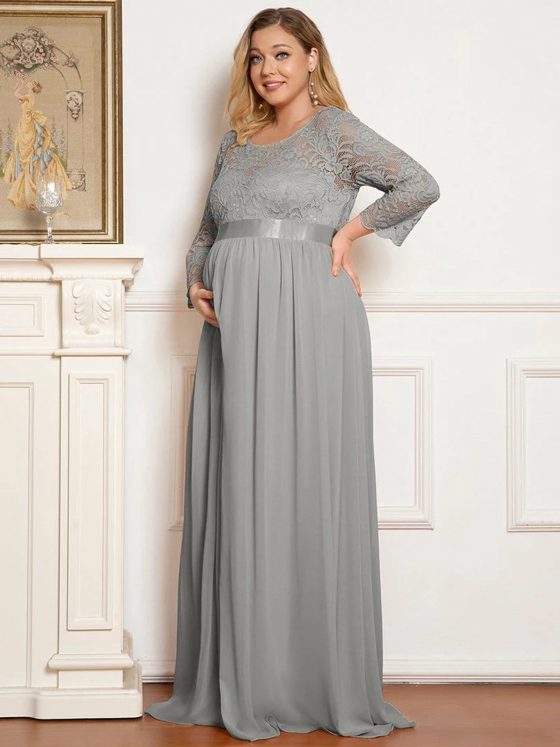 Ever-Pretty US Plus Size Sweetheart 3/4 Sleeve Floor-Length Lace Maternity Dress Maternity Dresses 8 Ever-Pretty US Plus Size Sweetheart 3/4 Sleeve Floor-Length Lace Maternity Dress Maternity Dresses