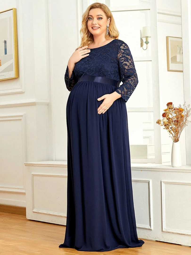 Ever-Pretty US Plus Size Sweetheart 3/4 Sleeve Floor-Length Lace Maternity Dress Maternity Dresses 17 Ever-Pretty US Plus Size Sweetheart 3/4 Sleeve Floor-Length Lace Maternity Dress Maternity Dresses