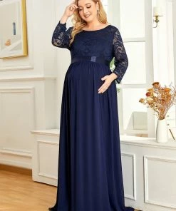 Ever-Pretty US Plus Size Sweetheart 3/4 Sleeve Floor-Length Lace Maternity Dress Maternity Dresses 45 Ever-Pretty US Plus Size Sweetheart 3/4 Sleeve Floor-Length Lace Maternity Dress Maternity Dresses