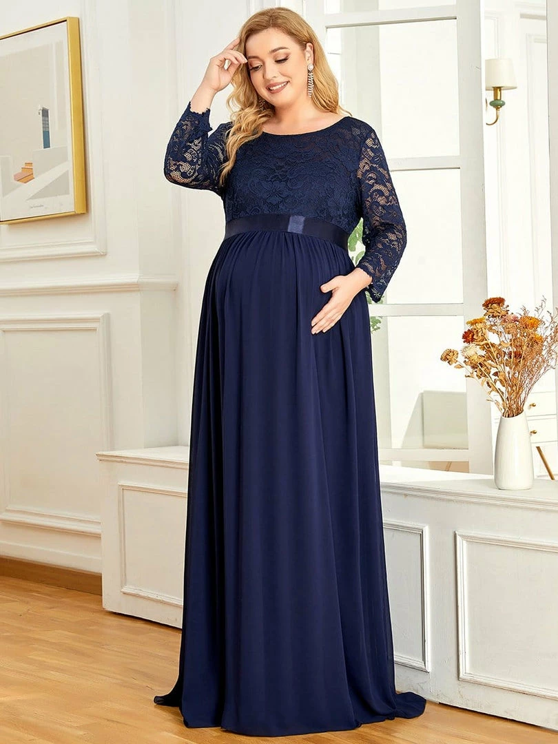 Ever-Pretty US Plus Size Sweetheart 3/4 Sleeve Floor-Length Lace Maternity Dress Maternity Dresses 18 Ever-Pretty US Plus Size Sweetheart 3/4 Sleeve Floor-Length Lace Maternity Dress Maternity Dresses