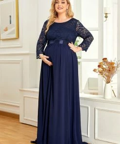 Ever-Pretty US Plus Size Long Lace Sleeve Maternity Formal Dresses Maternity Dresses