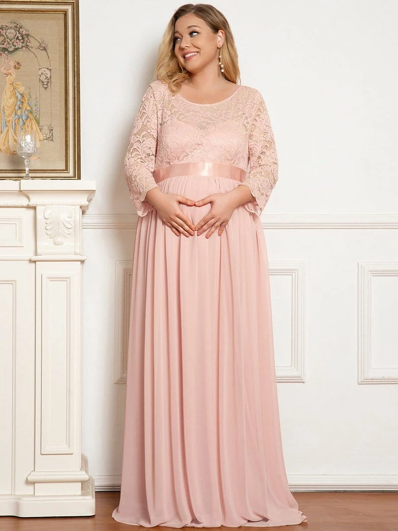 Ever-Pretty US Plus Size Sweetheart 3/4 Sleeve Floor-Length Lace Maternity Dress Maternity Dresses 22 Ever-Pretty US Plus Size Sweetheart 3/4 Sleeve Floor-Length Lace Maternity Dress Maternity Dresses