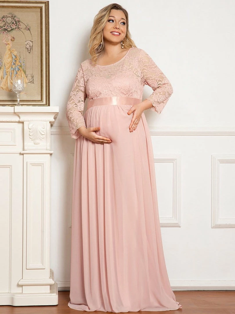 Ever-Pretty US Plus Size Sweetheart 3/4 Sleeve Floor-Length Lace Maternity Dress Maternity Dresses 19 Ever-Pretty US Plus Size Sweetheart 3/4 Sleeve Floor-Length Lace Maternity Dress Maternity Dresses