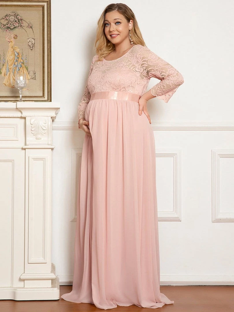 Ever-Pretty US Plus Size Sweetheart 3/4 Sleeve Floor-Length Lace Maternity Dress Maternity Dresses 21 Ever-Pretty US Plus Size Sweetheart 3/4 Sleeve Floor-Length Lace Maternity Dress Maternity Dresses