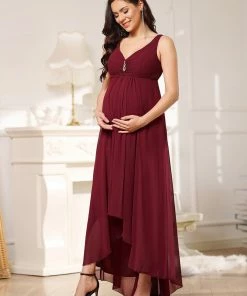 Ever-Pretty US Jeweled Top Asymmetrical Formal Maternity Dress