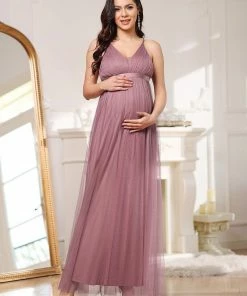 Ever-Pretty US Ruched Spaghetti Strap V-Neck A-Line Maternity Dress SHOP BY OCCASION