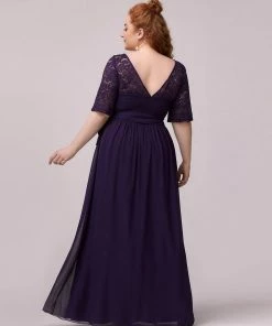 Ever-Pretty US Maxi Long Lace Illusion Plus Size Mother Of The Bride Dresses Party Dresses 75 Ever-Pretty US Maxi Long Lace Illusion Plus Size Mother Of The Bride Dresses Party Dresses