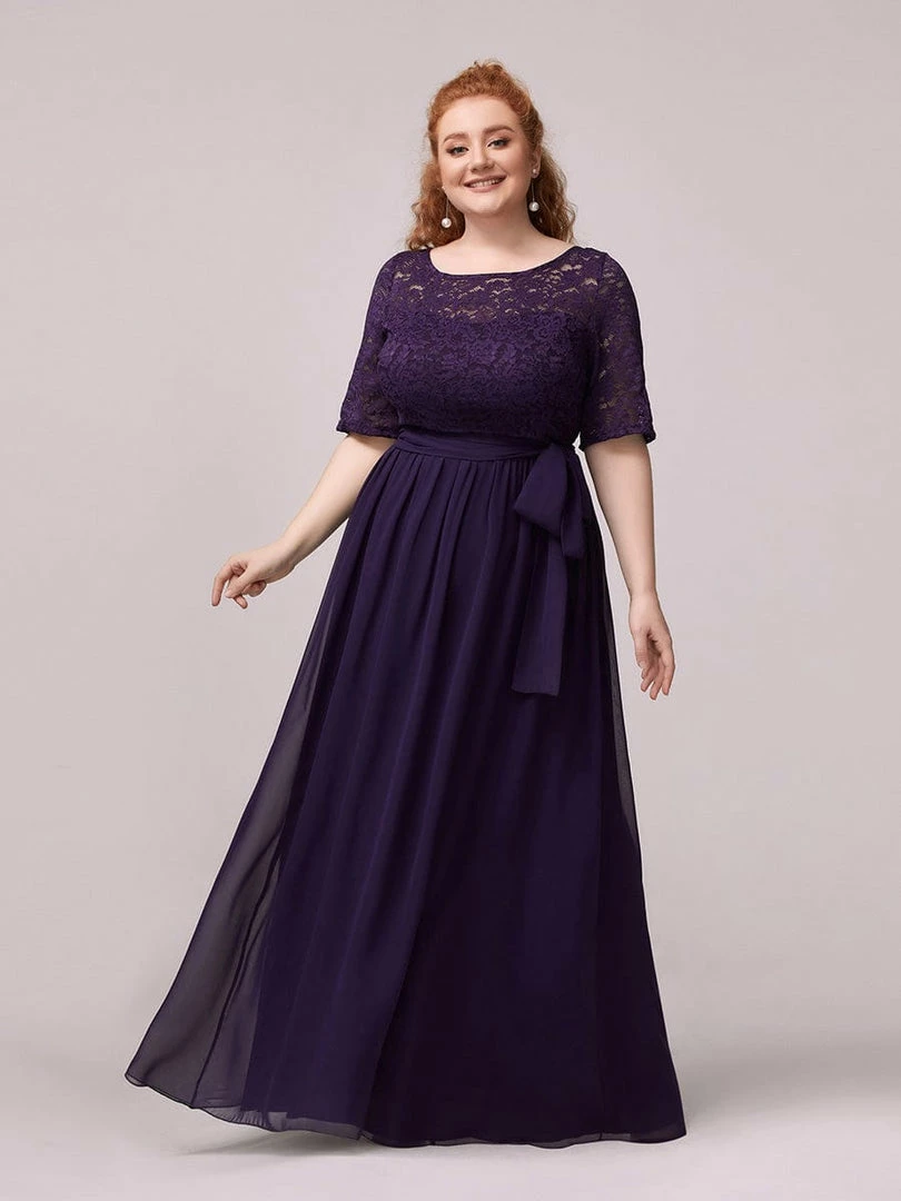 Ever-Pretty US Maxi Long Lace Illusion Plus Size Mother Of The Bride Dresses Party Dresses 34 Ever-Pretty US Maxi Long Lace Illusion Plus Size Mother Of The Bride Dresses Party Dresses