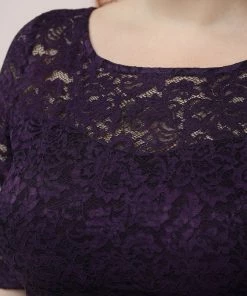 Ever-Pretty US Party Dresses Floral Lace Plus Size Long Formal Dresses With Waistband