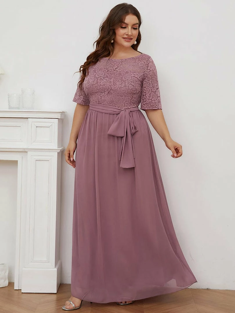 Ever-Pretty US Maxi Long Lace Illusion Plus Size Mother Of The Bride Dresses Party Dresses 40 Ever-Pretty US Maxi Long Lace Illusion Plus Size Mother Of The Bride Dresses Party Dresses
