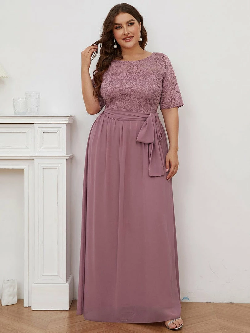 Ever-Pretty US Maxi Long Lace Illusion Plus Size Mother Of The Bride Dresses Party Dresses 42 Ever-Pretty US Maxi Long Lace Illusion Plus Size Mother Of The Bride Dresses Party Dresses