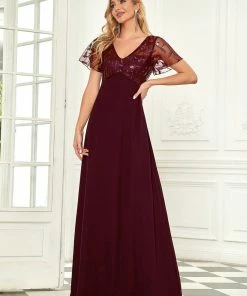 Ever-Pretty US Sequin Print Evening Dresses For Women With Sleeves SHOP BY OCCASION