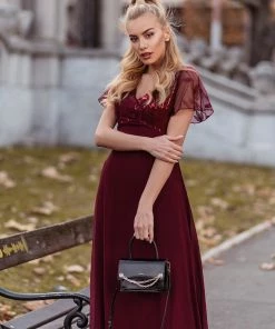 Ever-Pretty US Sequin Print Evening Dresses For Women With Sleeves SHOP BY OCCASION