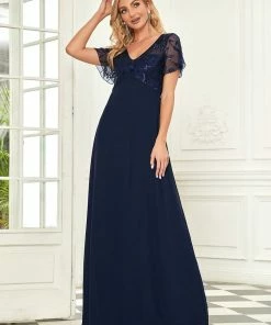 Ever-Pretty US Sequin Print Evening Dresses For Women With Sleeves SHOP BY OCCASION