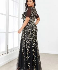 Ever-Pretty US Floral Sequin Print Plus Size Mermaid Tulle Evening Dress Evening Dresses & Gowns
