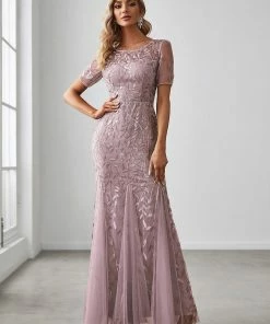 Ever-Pretty US Floral Sequin Print Maxi Long Fishtail Tulle Dresses With Half Sleeve SHOP BY OCCASION 74 Ever-Pretty US Floral Sequin Print Maxi Long Fishtail Tulle Dresses With Half Sleeve SHOP BY OCCASION