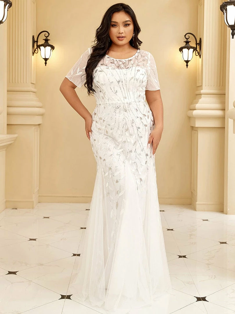 Ever-Pretty US Floral Sequin Print Maxi Long Fishtail Tulle Dresses With Half Sleeve SHOP BY OCCASION 31 Ever-Pretty US Floral Sequin Print Maxi Long Fishtail Tulle Dresses With Half Sleeve SHOP BY OCCASION