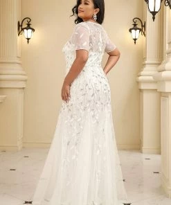 Ever-Pretty US Floral Sequin Print Maxi Long Fishtail Tulle Dresses With Half Sleeve SHOP BY OCCASION 71 Ever-Pretty US Floral Sequin Print Maxi Long Fishtail Tulle Dresses With Half Sleeve SHOP BY OCCASION