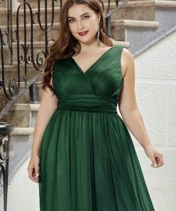 Ever-Pretty US Double V Neck Floor Length Sparkly Evening Dresses For Party SHOP BY OCCASION