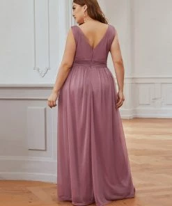Ever-Pretty US Double V Neck Floor Length Sparkly Evening Dresses For Party SHOP BY OCCASION